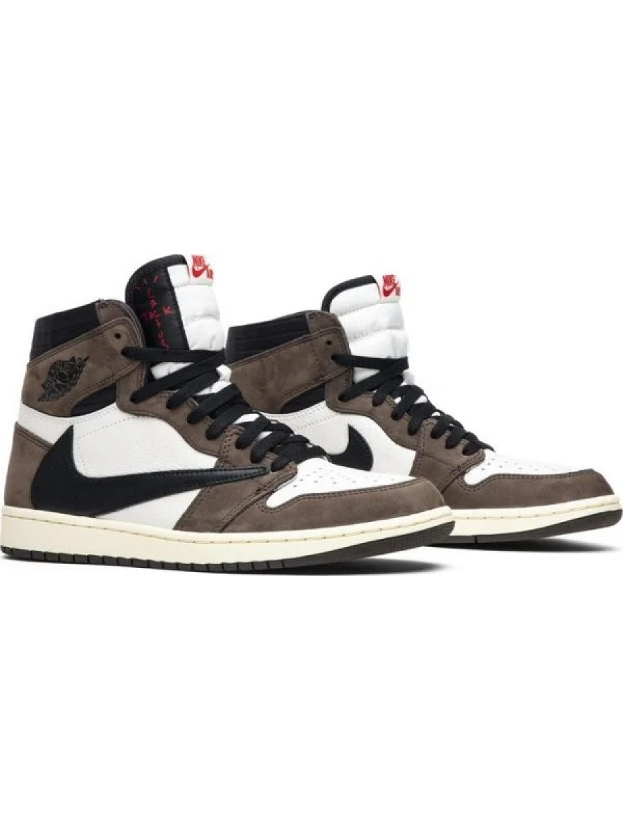 Кроссовки Nike Travis Scott X Air Jordan 1 Retro High Og Mocha Темно-коричневые Nike