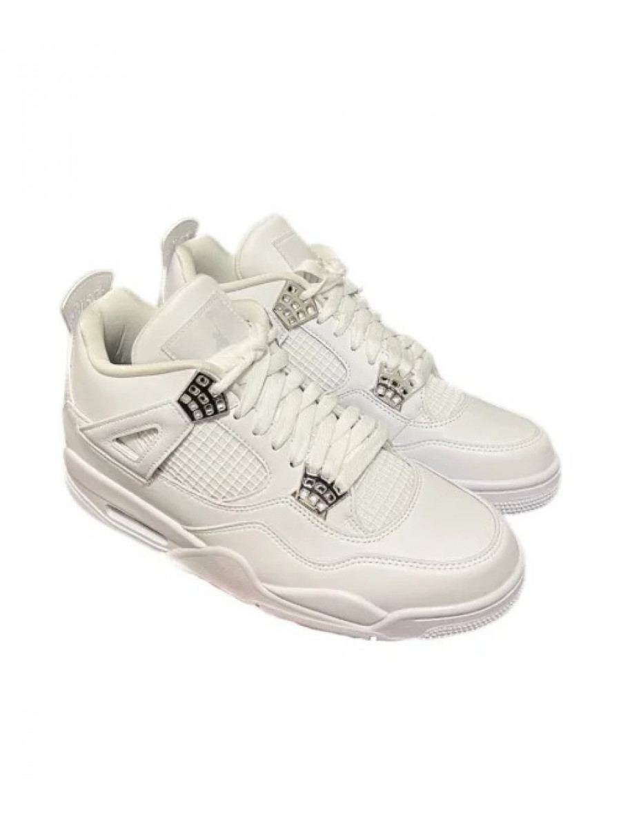 Кроссовки Nike Jordan 4 Retro White Silver Белые