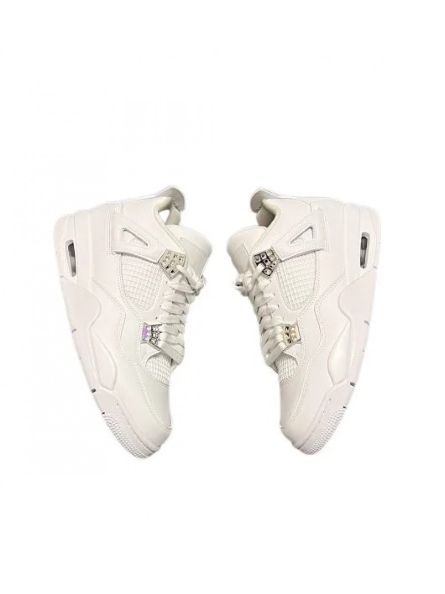 Кроссовки Nike Jordan 4 Retro White Silver Белые