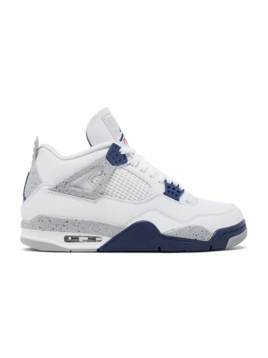 Кроссовки Nike Jordan 4 Retro Midnight Navy Белые