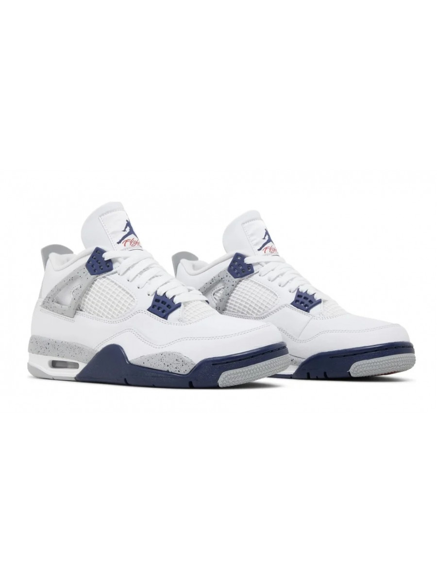 Кроссовки Nike Jordan 4 Retro Midnight Navy Белые Nike