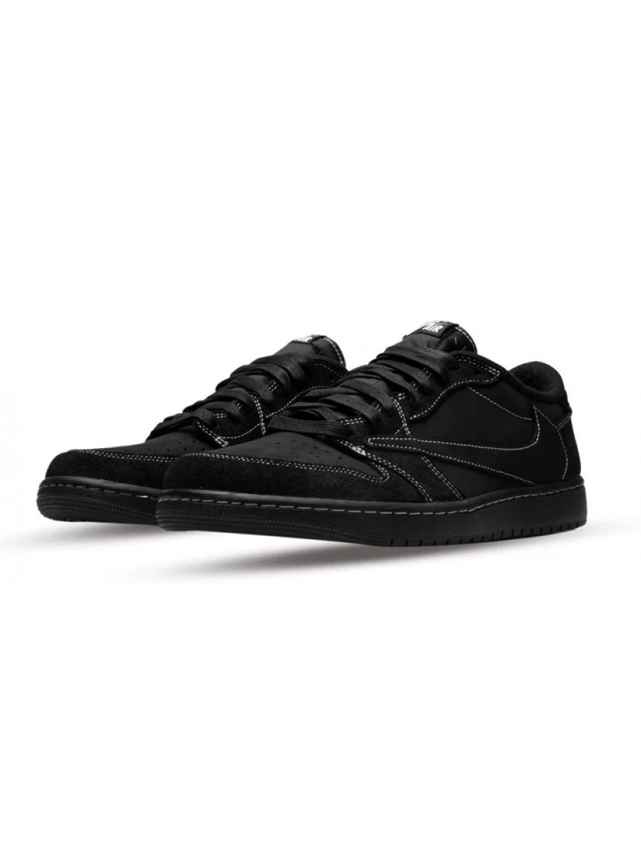 Кроссовки Nike Travis Scott X Air Jordan 1 Low Og Sp Black Phantom Черные Nike