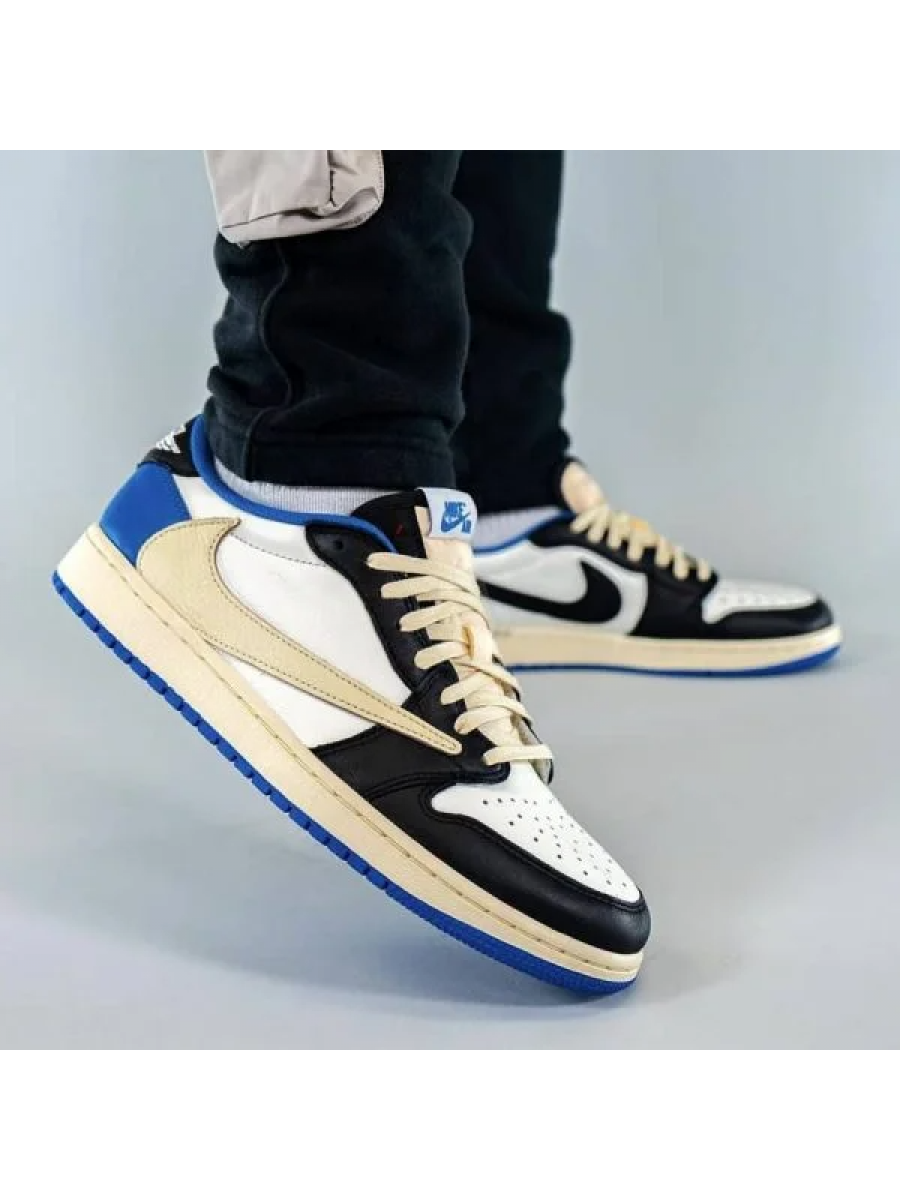 Кроссовки Nike Air Jordan 1 Low Fragment X Travis Scott Синие