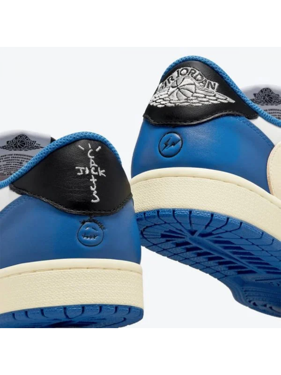 Кроссовки Nike Air Jordan 1 Low Fragment X Travis Scott Синие
