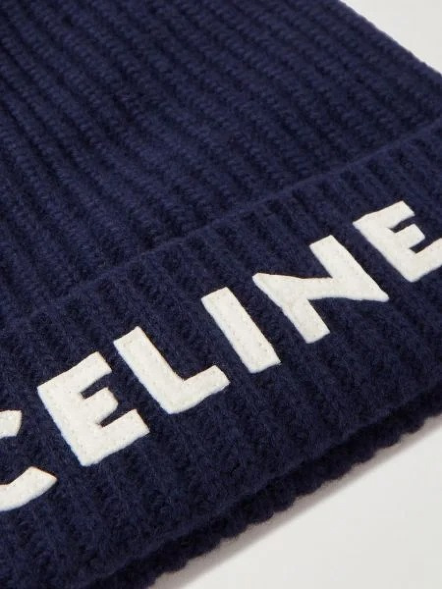 Шапка Celine Темно-синяя